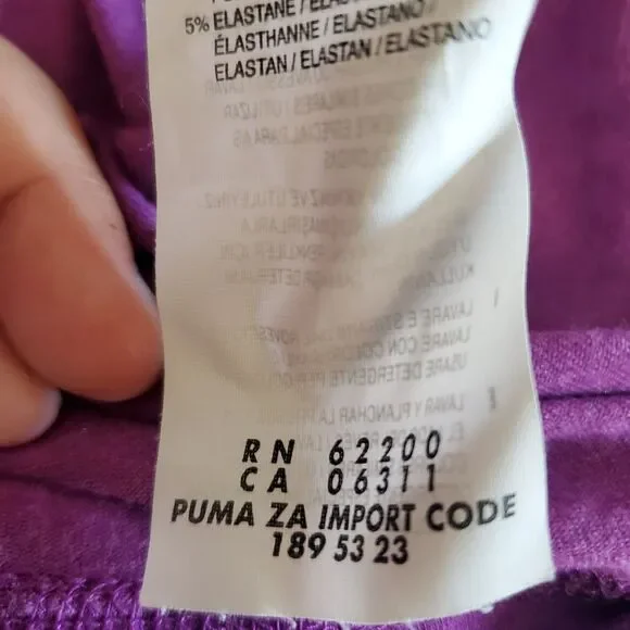 Puma Hoodie Lightweight Womens Medium Raglan Sleeves Pullover V Neck Dark Pink - Picture 14 of 15